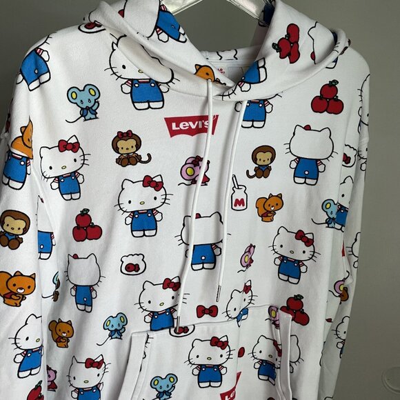 Levi's® X Hello Kitty Unbasic Hoodie Size S  White Limited Edition Collection - Picture 7 of 16